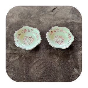 Vintage Shenango China bowls with red floral detail (set of 2)